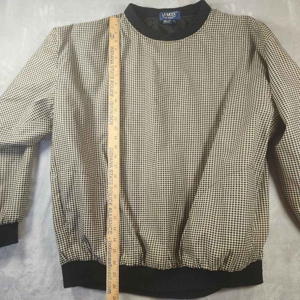 VTG La Mode Active Sportswear Pullover‎ Jacket Houndstooth Golf Mens Large